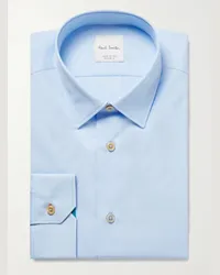 Paul Smith Camicia slim-fit in popeline di cotone celeste Blu