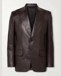 Tom Ford Blazer slim-fit in pelle Marrone