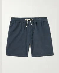 Portuguese Flannel Shorts in velluto a coste di cotone con coulisse Blu