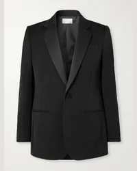 Saint Laurent Giacca da smoking slim-fit in lana grain de poudre con finiture in raso Nero