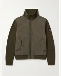 Belstaff Giacca in ripstop e lana con logo applicato Ward Verde