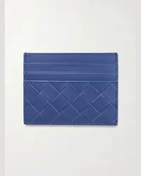 Bottega Veneta Portacarte in pelle con motivo Intrecciato Blu