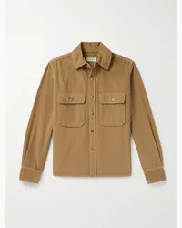 Saint Laurent Overshirt in velluto a coste di cotone Marrone