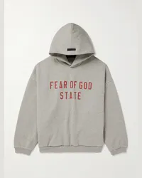 Fear of God Felpa oversize in jersey di misto cotone con cappuccio e logo Grigio