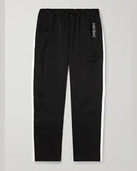 Saint Laurent Pantaloni sportivi a gamba dritta in jersey di raso Nero