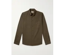 Camicia in misto cotone e lyocell con collo button-down