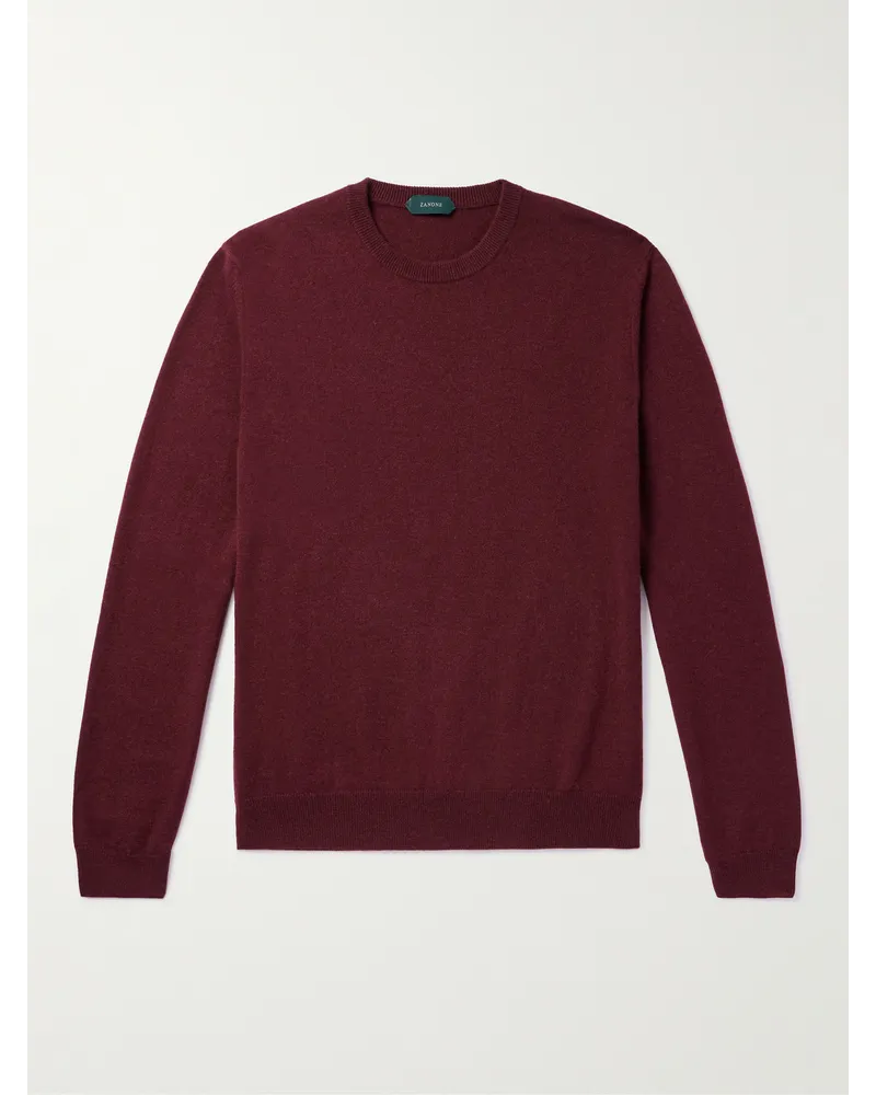 Incotex Pullover slim-fit in lana Zanone Rosso