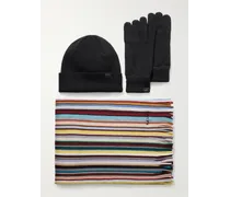 Set di sciarpa, berretto e guanti in lana