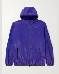 Burberry Giacca in shell iridescente con cappuccio e zip Viola