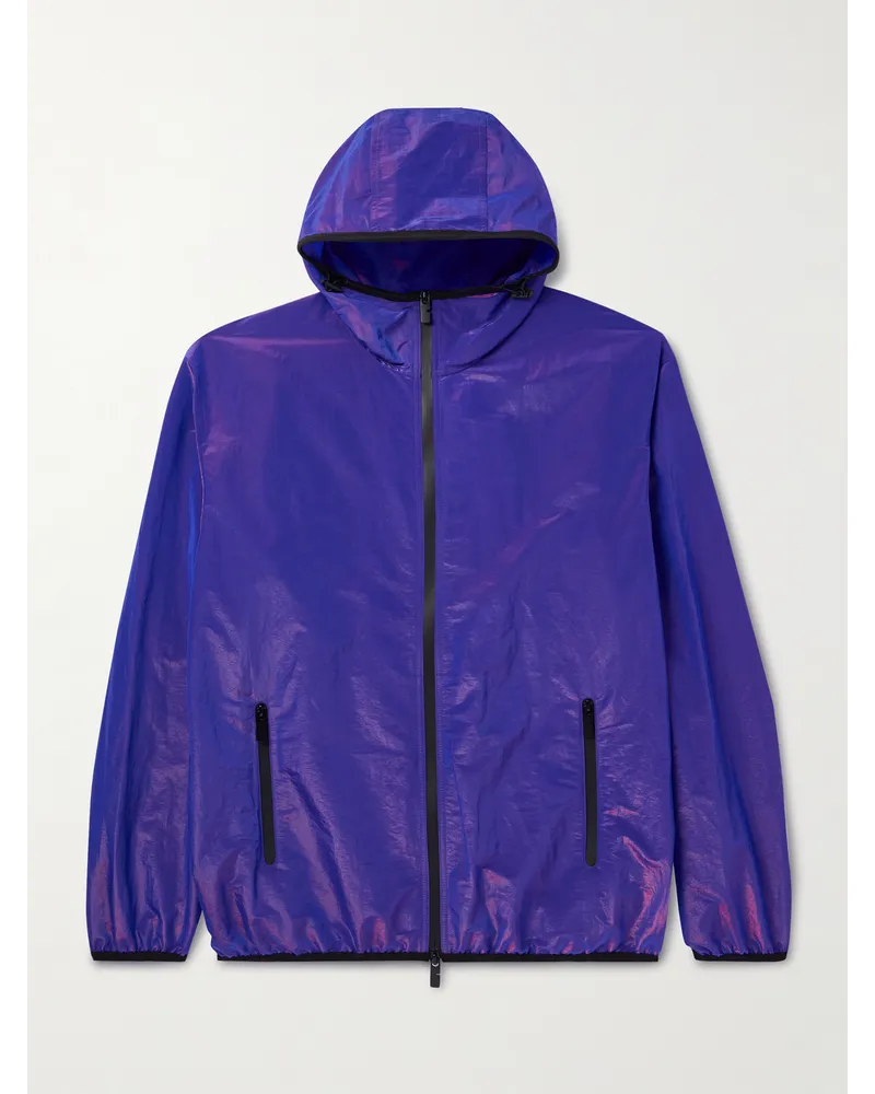 Burberry Giacca in shell iridescente con cappuccio e zip Viola