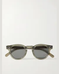 Garrett Leight Occhiali da sole in acetato con montatura rotonda Kennedy Grigio