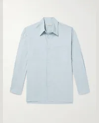 AMOMENTO Camicia oversize in cotone Square Pocket Blu