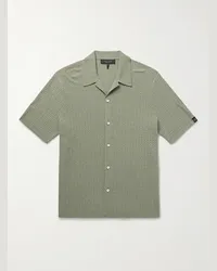 Rag & Bone Camicia in spugna di misto cotone a nido d'ape con colletto aperto Avery Verde