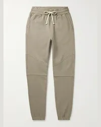 John Elliott + Co Pantaloni sportivi slim-fit a gamba affusolata in jersey di cotone Studio Fleece Escobar Marrone