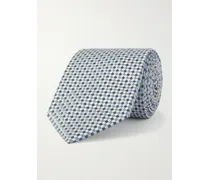 Cravatta in seta jacquard a quadri, 8,5 cm