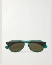 Bottega Veneta Occhiali da sole in acetato riciclato stile aviator Verde