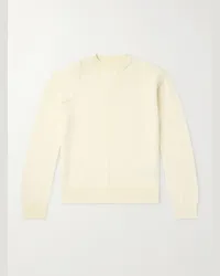 Jil Sander Pullover in misto lana vergine a pannelli Giallo