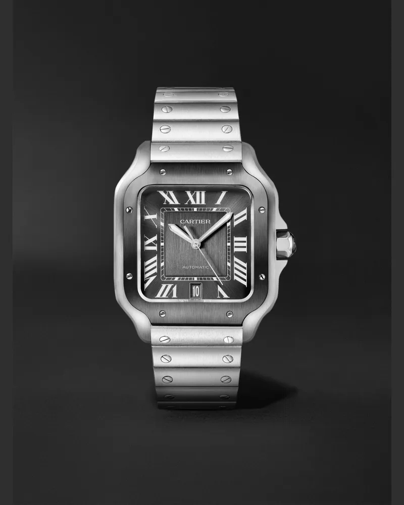 Cartier Santos de  Automatic 39.8mm Steel Watch, Ref. No. WSSA0037 Argento