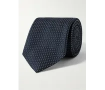 Cravatta in seta jacquard a pois, 8,5 cm