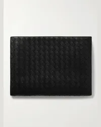 Bottega Veneta Pochette in pelle con motivo Intrecciato Avenue B Nero