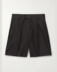 Mfpen Shorts a gamba larga in lana rigenerata con pinces Grigio