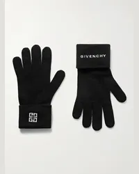 Givenchy Guanti in misto lana e cashmere con logo ricamato 4G Nero