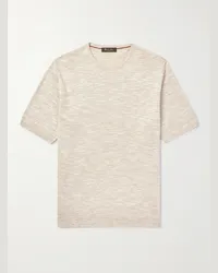 Loro Piana T-shirt in misto lino e seta Neutri