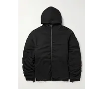 Balenciaga Oversized Padded Cotton-Jersey Hooded Bomber Jacket Nero