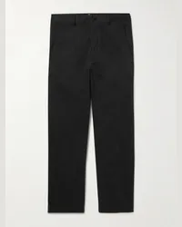 AMI Paris Pantaloni chino a gamba dritta in cotone Nero