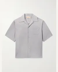 Marni Camicia in lana con colletto convertibile Grigio