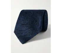 Cravatta in seta con motivo paisley jacquard, 8 cm