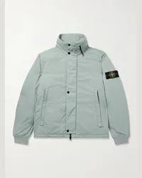 Stone Island Giacca in twill imbottito con logo applicato Blu