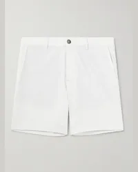 Club Monaco Shorts slim-fit a gamba dritta in misto lino a righe Baxter Bianco