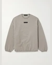 Fear of God Felpa oversize in jersey di misto cotone con logo applicato Grigio