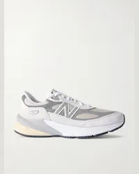 New Balance Sneakers in camoscio e mesh con finiture in pelle 990v6 Grigio