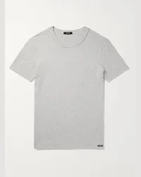 Tom Ford T-shirt in jersey di cotone stretch Grigio