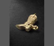 Pendente per orecchino singolo in oro 18 carati con diamanti Texas Cowboy Boot