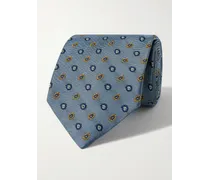 Cravatta in twill di seta con motivo paisley jacquard, 8 cm