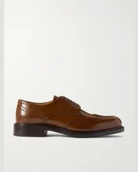 Loro Piana Brogue in pelle Oliver Walk Marrone