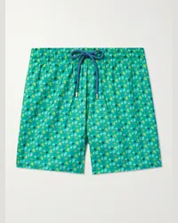 Vilebrequin Shorts da mare medi slim-fit in tessuto riciclato stampato Mahina Verde