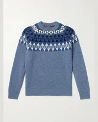 Loro Piana Pullover in cashmere Fair Isle Blu