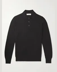 Brunello Cucinelli Polo in misto lana vergine e cashmere Nero