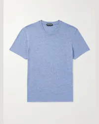 Tom Ford T-shirt slim-fit in jersey di misto cotone Blu