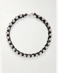 Balenciaga Choker in metallo argentato e cordoncino riciclati Malibu Argento