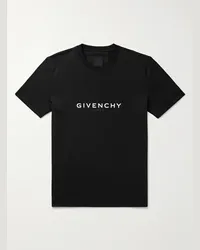 Givenchy T-shirt in jersey di cotone con logo Nero