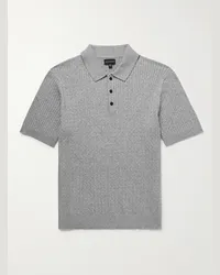 Club Monaco Polo slim-fit in misto cotone a trecce Grigio