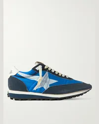 Golden Goose Sneakers in nylon con finiture in pelle e camoscio Marathon Blu