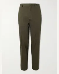 Loro Piana Pantaloni a gamba dritta in twill di cotone stretch Jarno Austin Verde