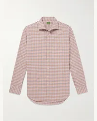 Sid Mashburn Camicia slim-fit in twill di cotone con collo alla francese Arancione