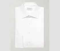 Turnbull & Asser Camicia da smoking in cotone bianco con pettorina